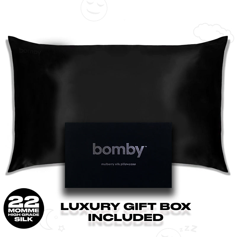 JET BLACK - Pure Bomby Silk Pillowcase