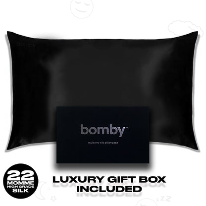 JET BLACK - Pure Bomby Silk Pillowcase